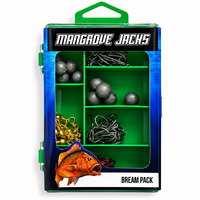 Mangrove Jacks Bream Fishing Pack | Hooks, Swivels, Sinkers in Compact Tackle Box