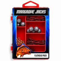 Mangrove Jacks Flathead Fishing Pack | Hooks, Swivels, Sinkers in Compact Tackle Box