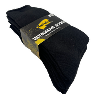 Rocko's Workwear Socks 3pk 6-11 Cotton Black