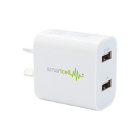 240v Dual USB-A Wall Charger - Smartcell 