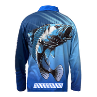 Mangrove Jacks Fishing Shirt Barramundi Blue Available In Various Sizes