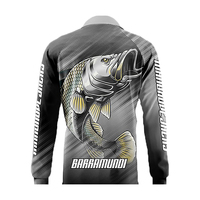 Mangrove Jacks Fishing Shirt Barramundi Grey Available In Various Sizes