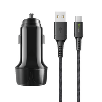 1.5m Braided Type C Cable & Dual Car Charger - Smartcell