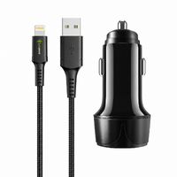 1.5m Braided Lightning Cable & Dual Car Charger - Smartcell 
