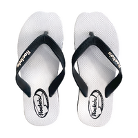 Rockos Double Pluggers Thongs Black / White