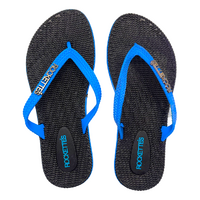 Platinum Weave Thongs | Black & Blue | Stylish Womens Woven Straps for All-Occasion Comfort | Rockos