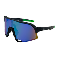 Rocko's UV400 Sunglasses Sumatra C21 Matte Black / Blue Green Revo