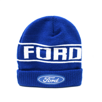 Ford Knitted Logo Beanie - Blue