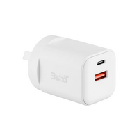 Wall Charger GaN 35W USB-C PD + QC27W USB-A - 3SIXT