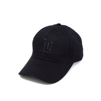 Rockos Caps - NY Logo 6 Panel Black/Black
