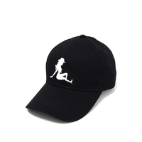 Rockos Caps - Mud Flap Girl 6 Panel Black/White
