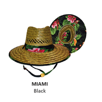 Miami - Black - Rockos Straw Hat Essential Range