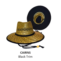 Rockos Straw Hat Essential Range - Cairns - Black