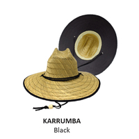 Rockos Straw Hat Essential Range - Karrumba - Black
