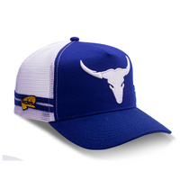 Rocko's Outback Caps - Longhorn Bull Navy Trucker Cap