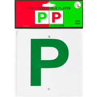 Plate Reversible Green & Red P - Code 328 QLD ACT NT SA TAS