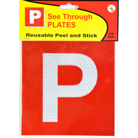 Plate See Through Red P - Code 302 VIC WA