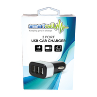 3 Port USB Car Charger - Smartcell 