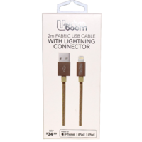 MFI 2m Fabric USB Cable with Lightning Connector - Urban Boom