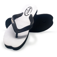 Rockos Double Pluggers Thongs Black / White